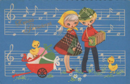 PÂQUES ENFANTS ŒUF Vintage Carte Postale CPA #PKE209.A - Pasen