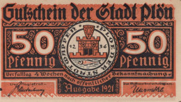 50 PFENNIG 1921 Stadt PLÖN Schleswig-Holstein UNC DEUTSCHLAND Notgeld #PB611 - [11] Emissions Locales