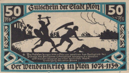 50 PFENNIG 1921 Stadt PLÖN Schleswig-Holstein UNC DEUTSCHLAND Notgeld #PB592 - [11] Emissions Locales