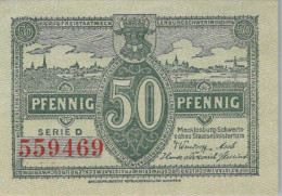 50 PFENNIG 1922 MECKLENBURG-SCHWERIN Mecklenburg-Schwerin DEUTSCHLAND #PG029 - [11] Lokale Uitgaven