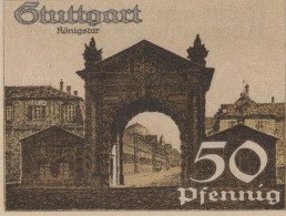 50 PFENNIG 1921 Stadt STUTTGART Württemberg UNC DEUTSCHLAND Notgeld #PC420 - [11] Emissions Locales