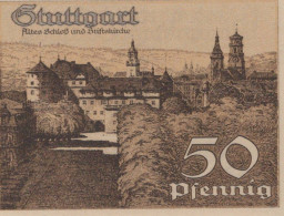 50 PFENNIG 1921 Stadt STUTTGART Württemberg UNC DEUTSCHLAND Notgeld #PC418 - Lokale Ausgaben