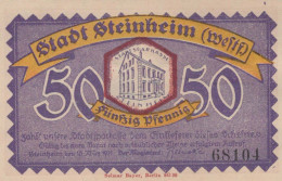 50 PFENNIG 1921 Stadt STEINHEIM IN WESTFALEN Westphalia UNC DEUTSCHLAND #PI962 - Lokale Ausgaben