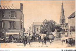 AGPP2-0130-50 - ST-PAIR-SUR-MER - L'eglise Et La Route De Granville  - Saint Pair Sur Mer