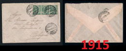 ● 1915 REGNO N. 81 ֍ 5 Cent. X 3 ֍ Piccola BUSTA ● Per Regio Ufficiale Esercito ● Da CHIUSAFORTE A BOLOGNA ● - Marcofilie