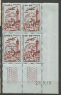 TUNISIE N° 332 Bloc De 4 Coin Daté 21 / 9 / 49 NEUF** SANS CHARNIERE NI TRACE / Hingeless  / MNH - Nuevos