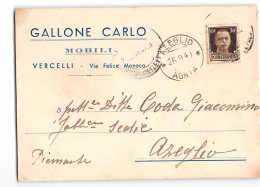 AG2577 GALLONE CARLO MOBILI VERCELLI X AZEGLIO - Marcophilie