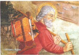 IMAGE PIEUSE SAINT JOSEPH MENUISIER CHARPENTIER DETAIL FUITE EN EGYPTE EGLISE AVIGLIANA ITALIE SCIE HACHE - Godsdienst & Esoterisme