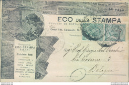 S497 Cartolina Eco Della Stampa Milano 1912 - Milano (Milan)