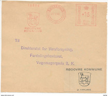 EMA Meter Slogan Cover Front Hasler / Rødovre Kommune, Bull, Heraldry - 25 November 1949 København 38 - Brieven En Documenten