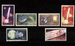 CS 1961 Mi 1252-7 Yt 1252-1257 ** Space - Unused Stamps