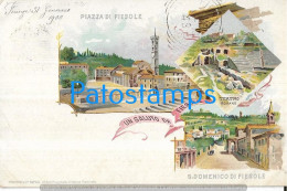 228751 ITALY FIESOLE ART ARTE SQUARE & S. DOMENICO MULTI VIEW CIRCULATED TO FIRENZE POSTAL POSTCARD - Andere & Zonder Classificatie