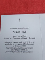 Doodsprentje August Ruys / Hamme 2/4/1919 - 21/3/1999 ( Z.v. Louis Ruys En Germaine Danys ) - Religion &  Esoterik