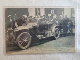 Mme Macherez Qui Administra Soissons Pendant L'occupation Allemande , Voiture Croix Rouge , Cachet - Soissons