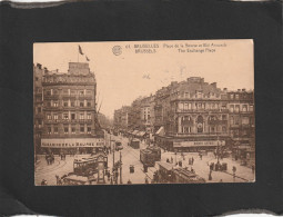 128934          Belgio,     Bruxelles,      Place  De La  Bourse   Et  Bld.  Anspach,   VG   1925 - Places, Squares