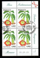 MONACO   -  2002 .  Y&T N° 2322 Oblitérés En Bloc De 4.   Fleurs  /  Daturas - Used Stamps