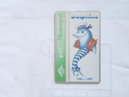 United Kingdom-(BTG-118)-Dolphins-1962-1992-(460)(5units)(302E65399)(tirage-500)folder(price Cataloge-15.00£-mint - BT Allgemeine