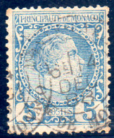 MONACO - N°3 - PRINCE CHARLES III 5c Bleu Oblitéré (cote 50.00€) - Usados