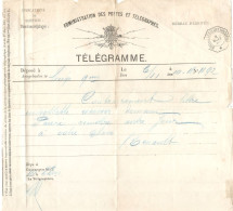 Télégramme Déposé Liège-Guilemins Arrivé à BXL Luxembourg C. D'arrivée BXL (LUXEMBOURG) 6/11/1887 - Telegrams