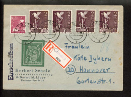 Gemeinschaftsausgaben, 1948, 960 Zf (4) + 954, Brief - Autres & Non Classés