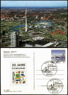 München Luftbild  MitOlypiaturm (290 M) BMW-Hochhaus 1988  Sonderstempel - München
