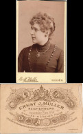 Reichenberg Liberec Frau Kabinettfoto CdV Atelier Müller 1900 CdV - Tchéquie