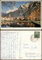 Ansichtskarte Mittenwald Panorama-Ansicht Mit Karwendelgebirge 1957 - Mittenwald