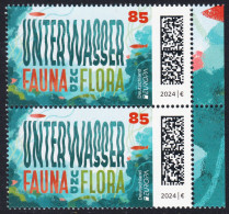 !a! GERMANY 2024 Mi. 3828 MNH Vert.PAIR W/ Right Margins (b) - Europe: Underwater Fauna & Flora - Unused Stamps