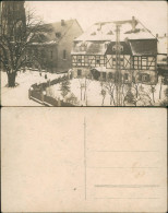 Foto  Fachwerkhaus Vor Kirche Im Winter 1913 Privatfoto - Te Identificeren