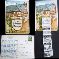 Rüdesheim (Rhein) Drosselgasse DROSSELHOF Leporello-Ausziehbilder 1965 Leporello - Ruedesheim A. Rh.