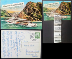 Sankt Goar Rheintal Loreley Rhein Schiff  Leporello-Bildern 1960 Leporello - St. Goar