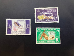 11-5-2024 (stamp)  Used - New Hebrides / Nouvelle Hébrides - Fruits +  Fish (3 Values) - Vanuatu (1980-...)