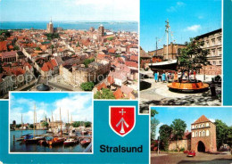 72950824 Stralsund Mecklenburg Vorpommern Blick Von St Marien Kutter Am Meeresmu - Stralsund