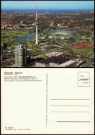 München Luftbild Panorama Olympiagelände Mit BMW-Hochhaus, Olympiaturm 1980 - München