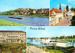 72950636 Pirna Panorama Markt Mit Rathaus Hotel Schwarzer Adler Dampferanlegeste - Pirna