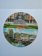 CARTOLINA ROTONDA 15X15 Cm. SAVONA, PIAZZA G. MAMELI - MONUMENTO AI CADUTI - VIAGGIATA - F/G - COLORI - LEGGI - Savona