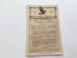 Carte Postale Ancienne Aux Colombophilies Morts Pour La France AV Pigeon De Verdun 1914-1918 - Other & Unclassified