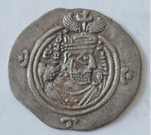 SASANIAN KINGS. Khosrau II. 591-628 AD. AR Silver Drachm Year 35 Mint Ray - Orientale