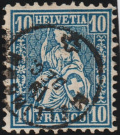 Heimat AG Mellingen 19. Dez.Fingerhut-stempel Auf 10Rp. Blau Sitzende Helvetia - Gebraucht