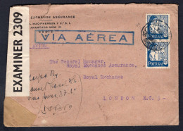 PORTUGAL 1942 Censored Airmail Cover To England (p4174) - Covers & Documents