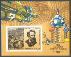 Hungary, 1978, Jules Verne, Imperf. Souvenir Sheet - Andere & Zonder Classificatie