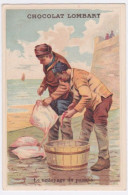 CHROMOS - CHROMO - CHOCOLAT LOMBART -  THEME PPECHE A LA MER - LE NETTOYAGE DU POISSON - Lombart