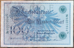 Billet Allemagne 100 Mark 7 - 2 - 1908 / Reichsbanknote / Vert - 100 Mark