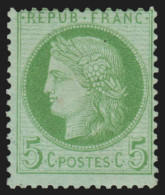 N°53, Cérès 5c Vert-jaune, Neuf * Légère Trace De Charnière - TB - 1871-1875 Cérès