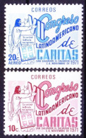 El Salvador 1975 MNH 2v Blk, Jesus And Caritas Emblem, 7th Latin American Charity Congress - Sonstige & Ohne Zuordnung
