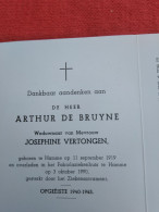 Doodsprentje Arthur De Bruyne /  Hamme 11/9/1919 - 3/10/1990 ( Josephine Vertongen ) - Religión & Esoterismo