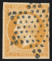 N°13A, Napoléon 10c Bistre, Type I, Oblitéré étoile De Paris Bleue - TB - 1853-1860 Napoléon III