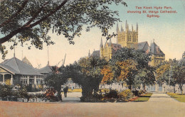 CPA AUSTRALIE / TEA KIOSK / HYDE PARK SHOWING St.MARYS CATHEDRAL / SYDNEY - Altri & Non Classificati