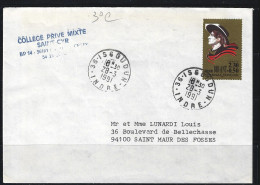 FRANCE 1990. Lettre Affranchie Avec Y&T N°2649. Aristide BRUANT. Oblitération Du 28-3-1991 . 36 ISSOUDUN. Indre.TB - Covers & Documents