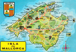 1 Map Of Spain * 1 Ansichtskarte Mit Der Landkarte - Die Insel Mallorca * - Carte Geografiche